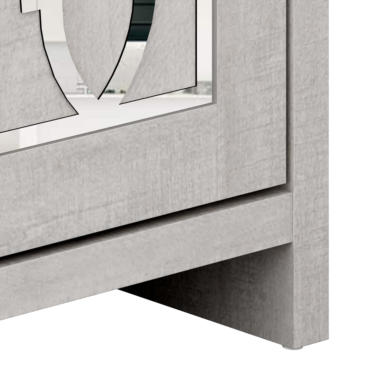 Galano Freestanding Bathroom Cabinet with Mirrored Doors in Dusty Gray Oak 25" W × 11.7" D × 32" H