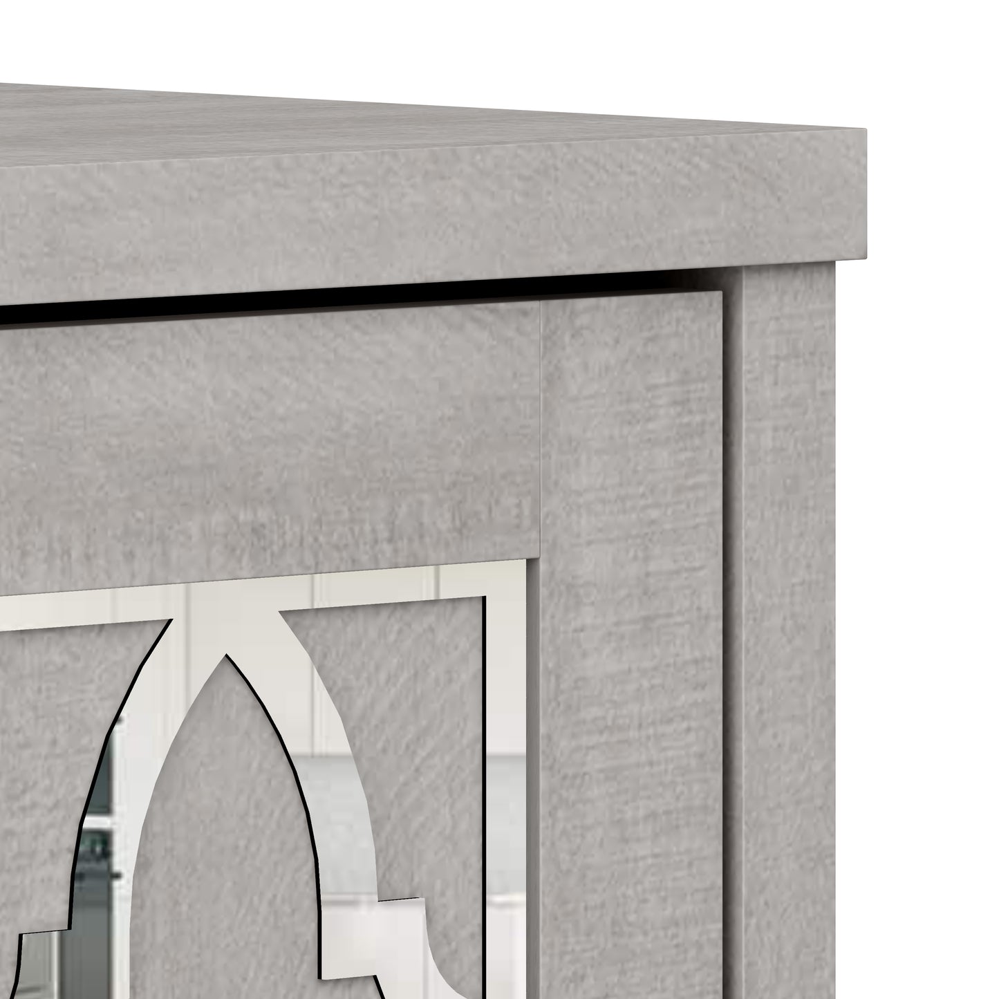 Galano Freestanding Bathroom Cabinet with Mirrored Doors in Dusty Gray Oak 25" W × 11.7" D × 32" H