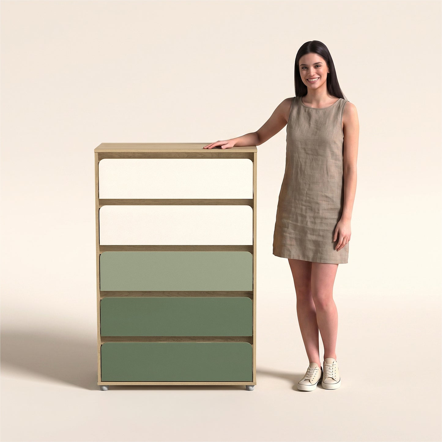5-Drawer Chest with Interlock System, 1-Piece, Oslo Oak