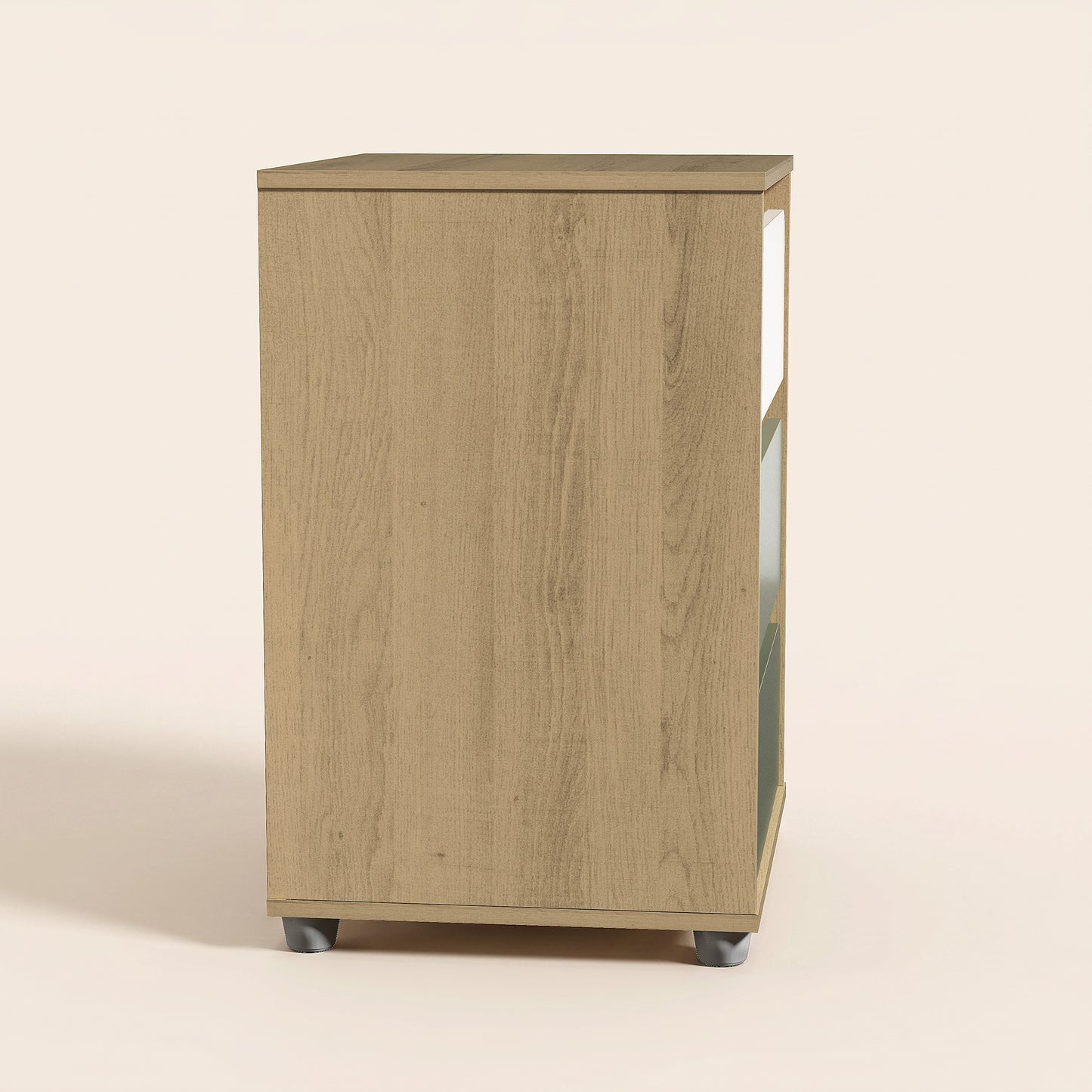 3-Drawer Nightstand with Rounded Fronts, 1-Piece, Oslo Oak