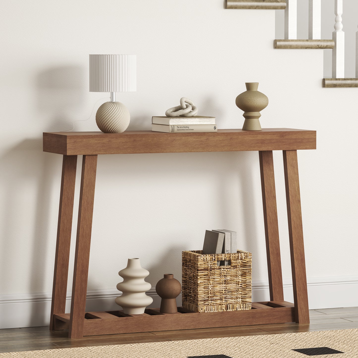 Galano Wood Console Table with Bottom Shelf 43" W x 12" D x 32" H