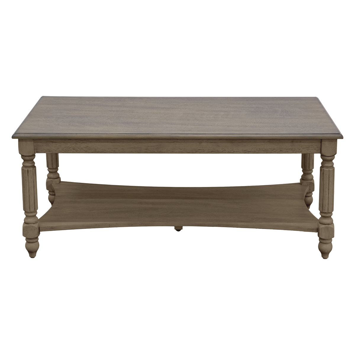 GALANO Solid Wood Rectangular Coffee Table with Lower Shelf, 39.4", 1-Piece