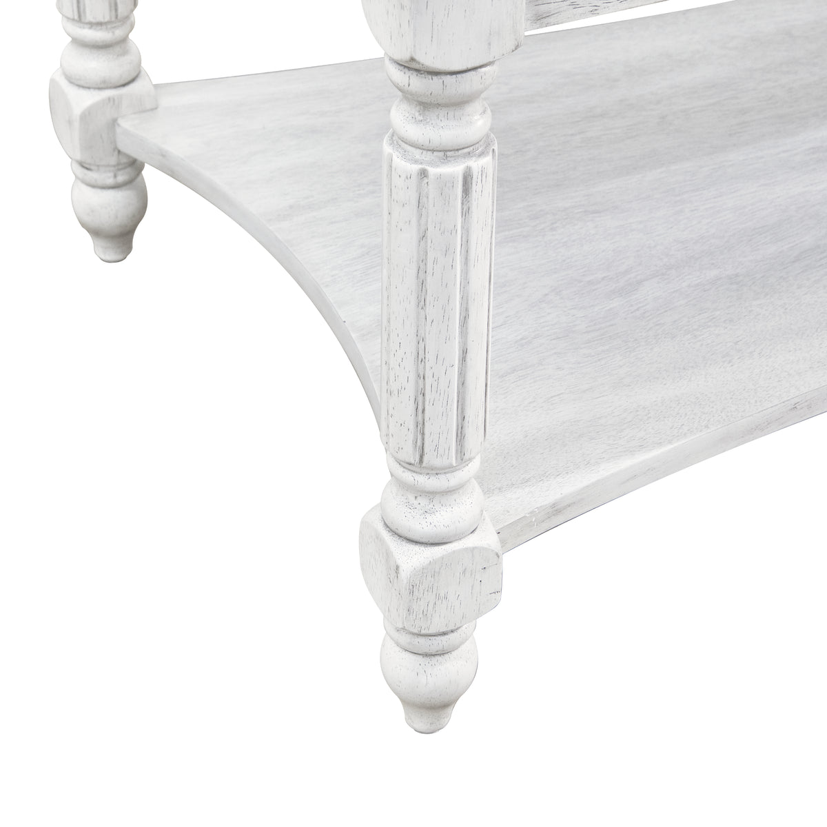 GALANO Solid Wood Rectangular Coffee Table with Lower Shelf, 39.4", 1-Piece