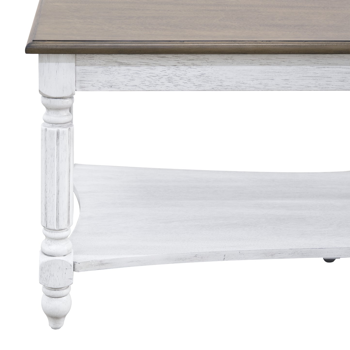 Galano Marcello Rectangular Coffee Table - Antique White & Antique Oak