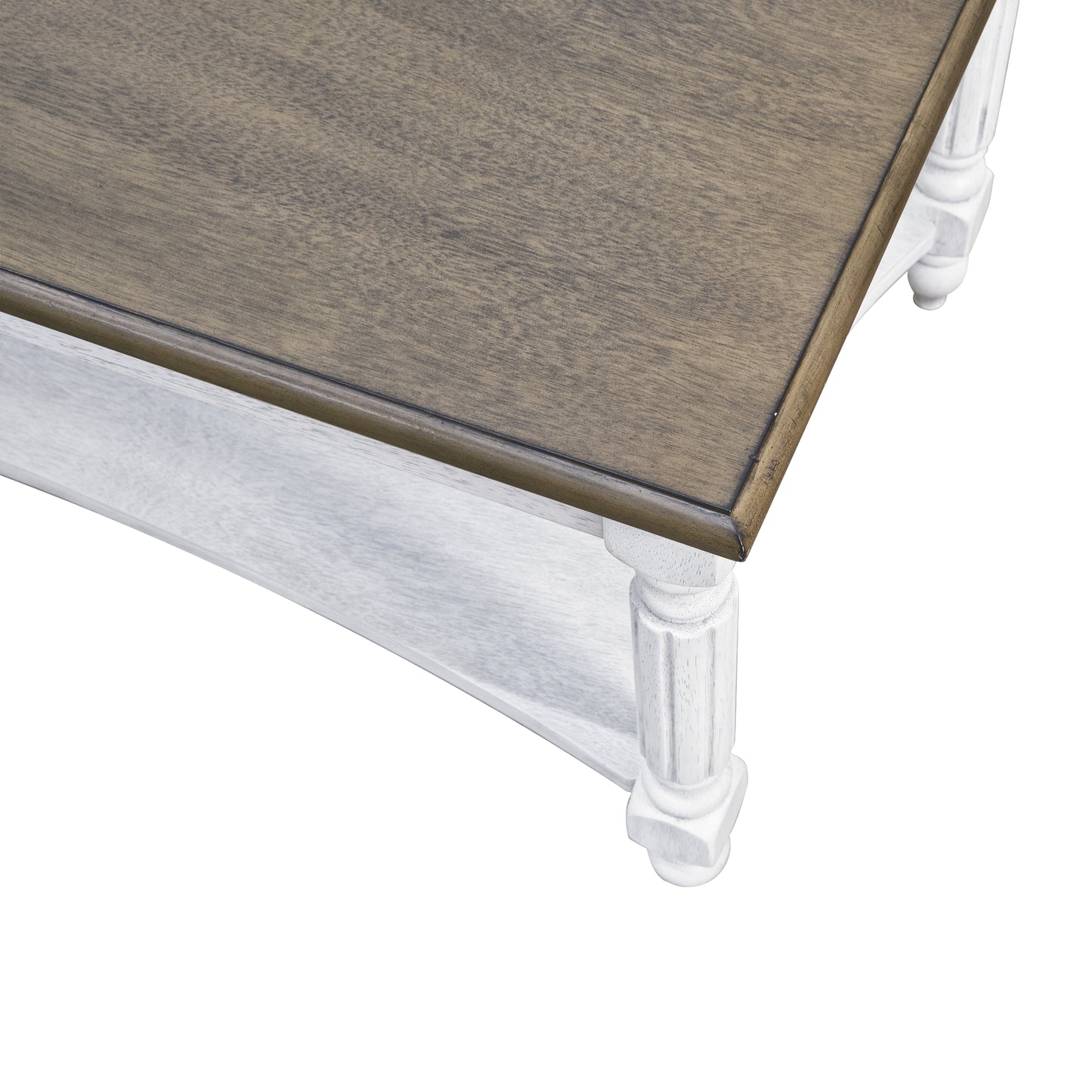 Galano Marcello Rectangular Coffee Table - Antique White & Antique Oak