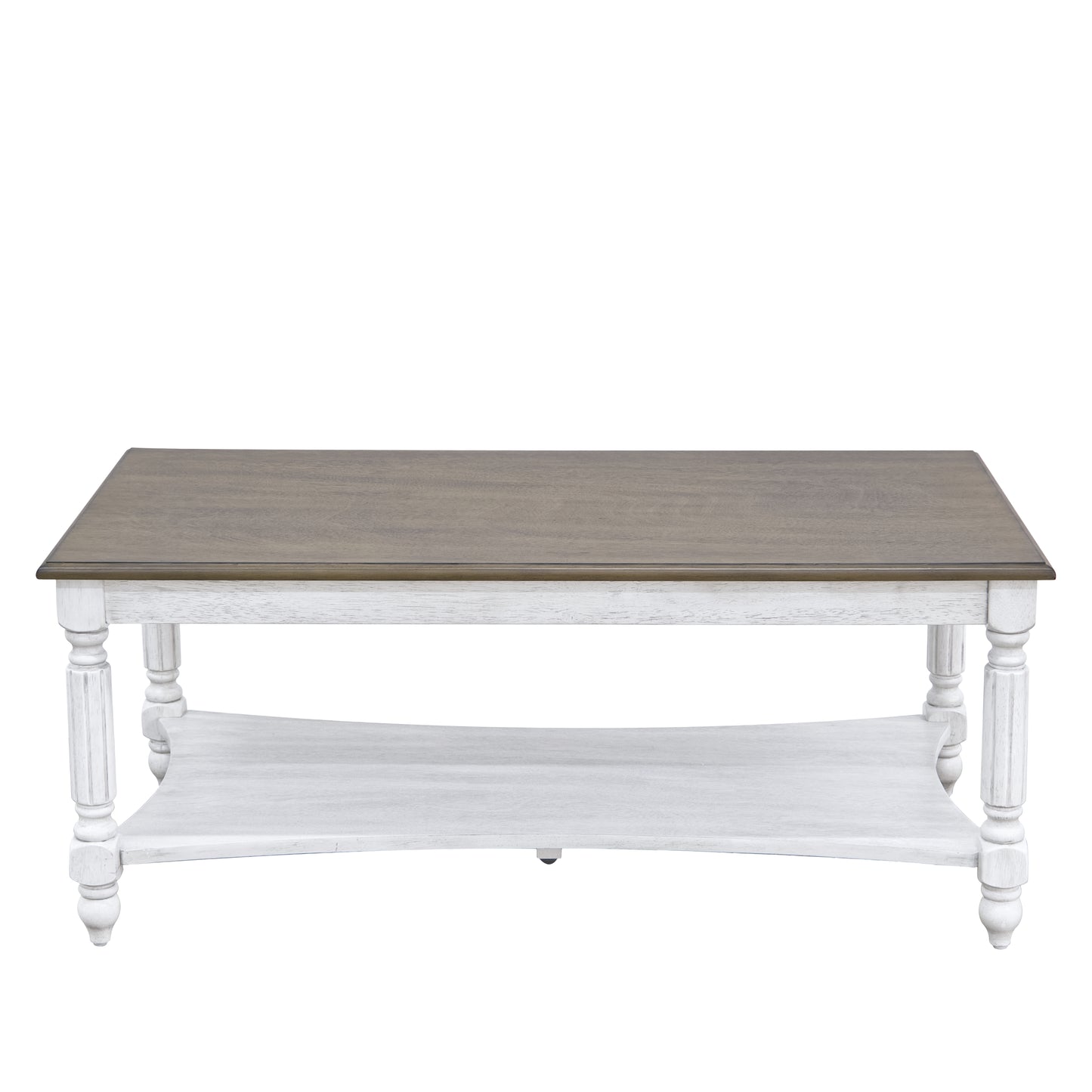 Galano Marcello Rectangular Coffee Table - Antique White & Antique Oak