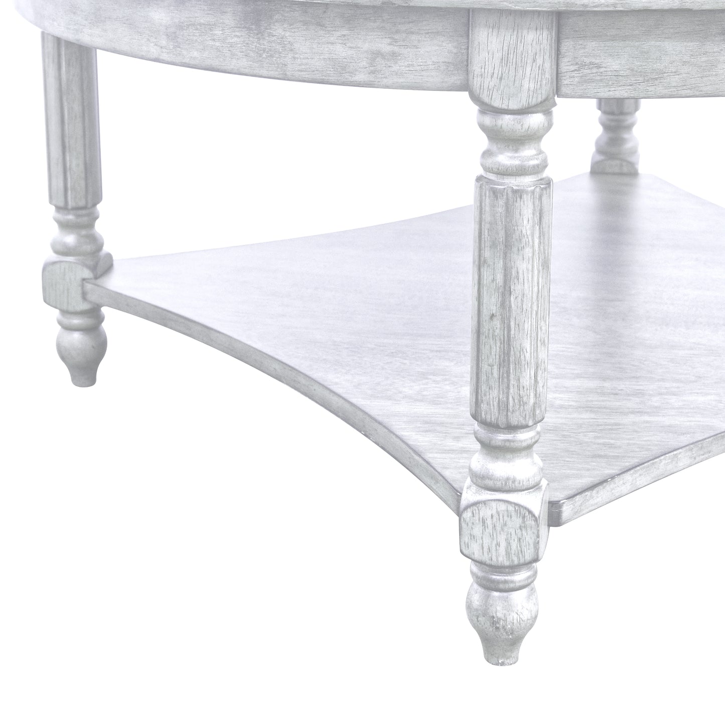Galano Round Coffee Table with Solid Wood Legs 34.6" W x 34.6" D x 16.5" H