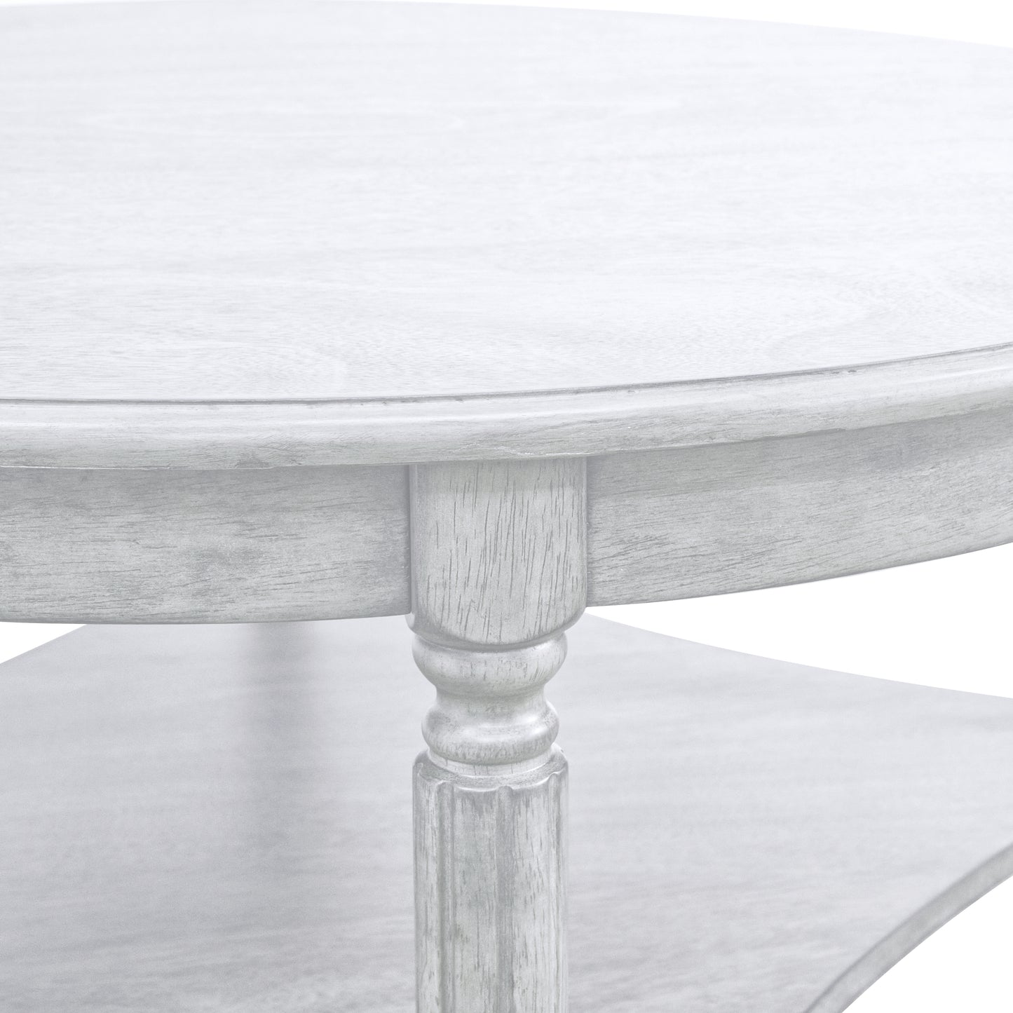 Galano Round Coffee Table with Solid Wood Legs 34.6" W x 34.6" D x 16.5" H