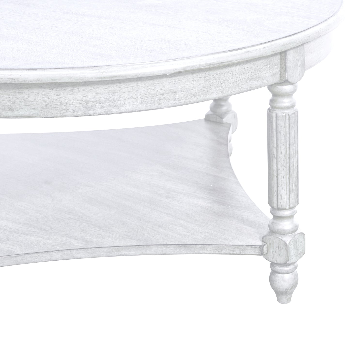 Galano Round Coffee Table with Solid Wood Legs 34.6" W x 34.6" D x 16.5" H