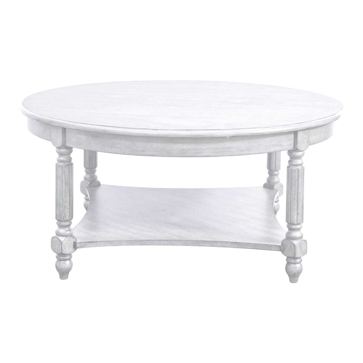 Galano Round Coffee Table with Solid Wood Legs 34.6" W x 34.6" D x 16.5" H
