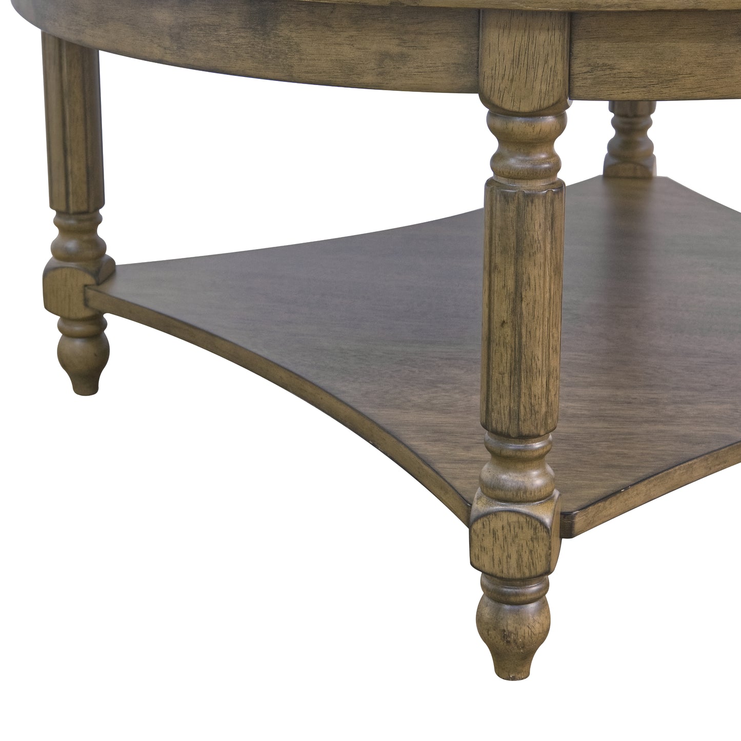Galano Round Coffee Table with Solid Wood Legs 34.6" W x 34.6" D x 16.5" H