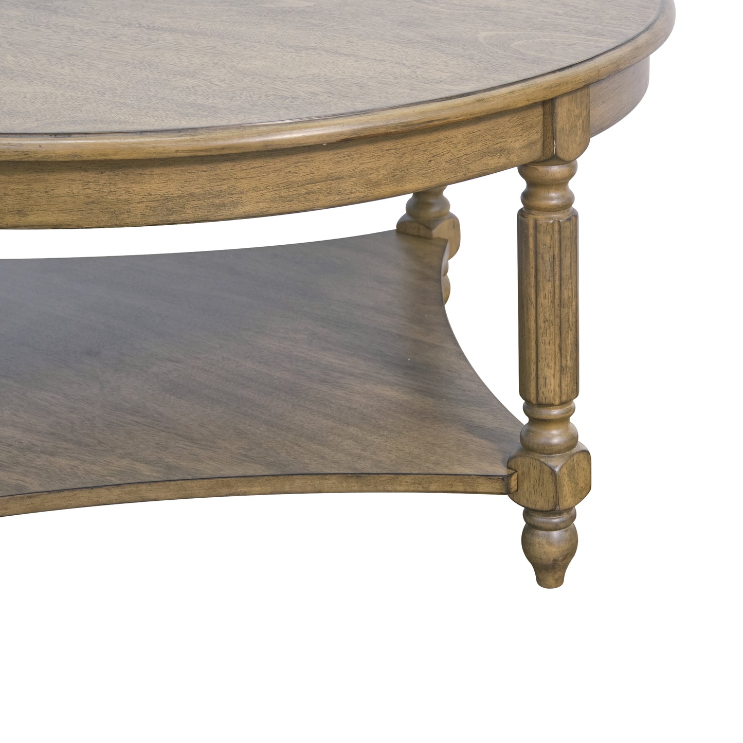 Galano Round Coffee Table with Solid Wood Legs 34.6" W x 34.6" D x 16.5" H