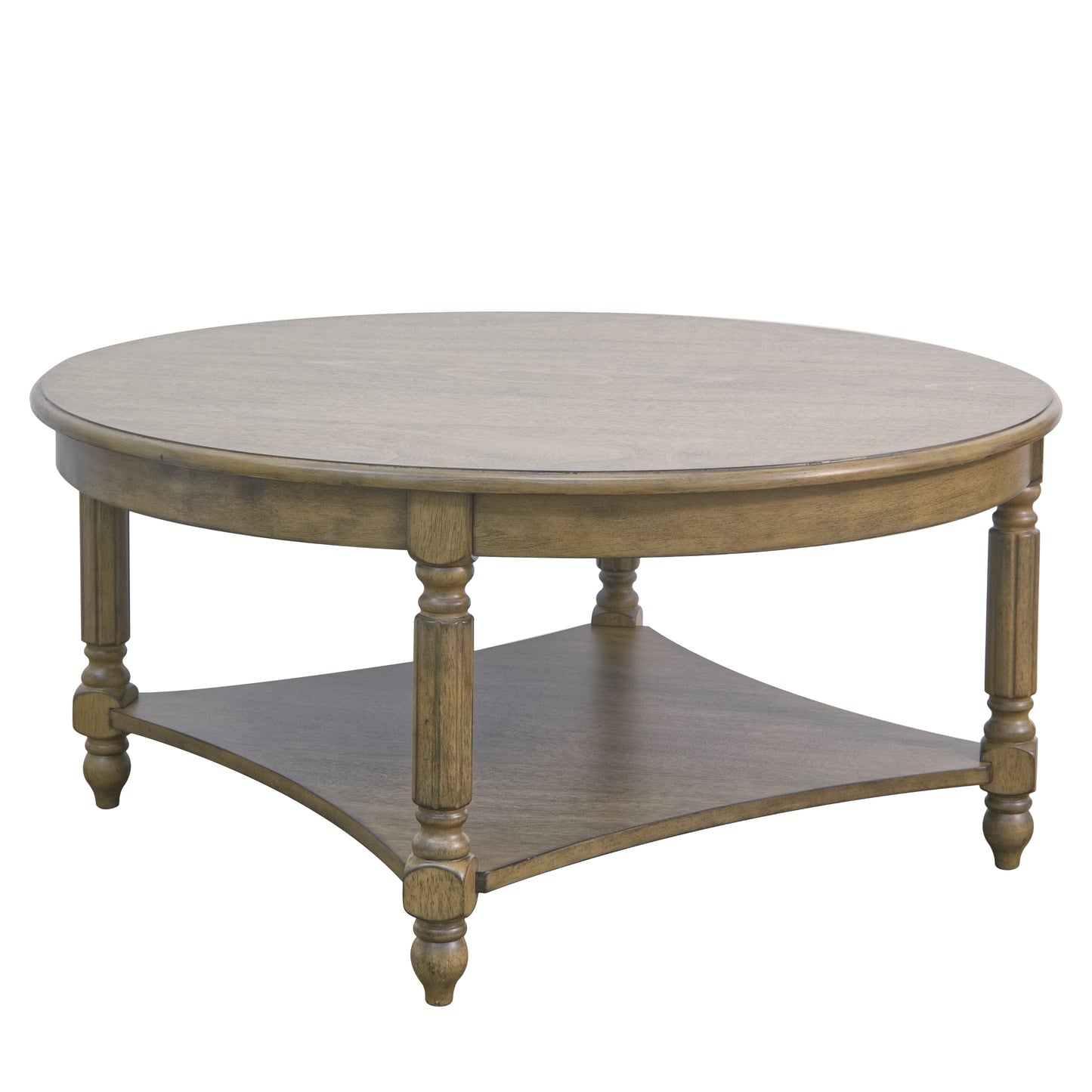 Galano Round Coffee Table with Solid Wood Legs 34.6" W x 34.6" D x 16.5" H