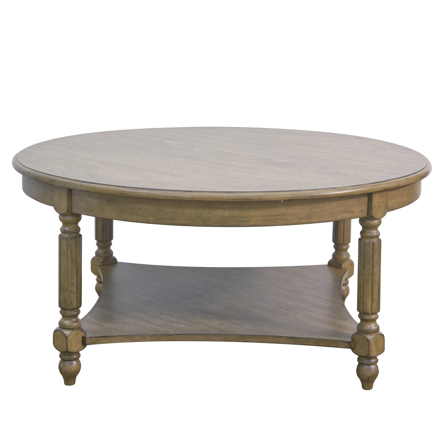 Galano Round Coffee Table with Solid Wood Legs 34.6" W x 34.6" D x 16.5" H