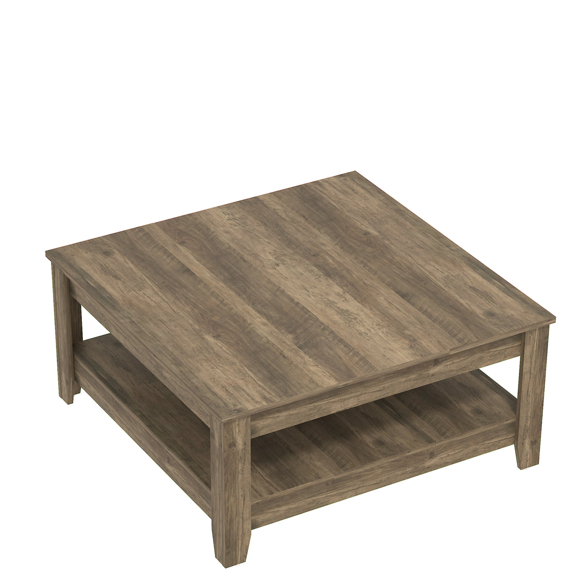 GALANO Coffee Table with Storage Shelf, 34.8" Square, 1-Piece