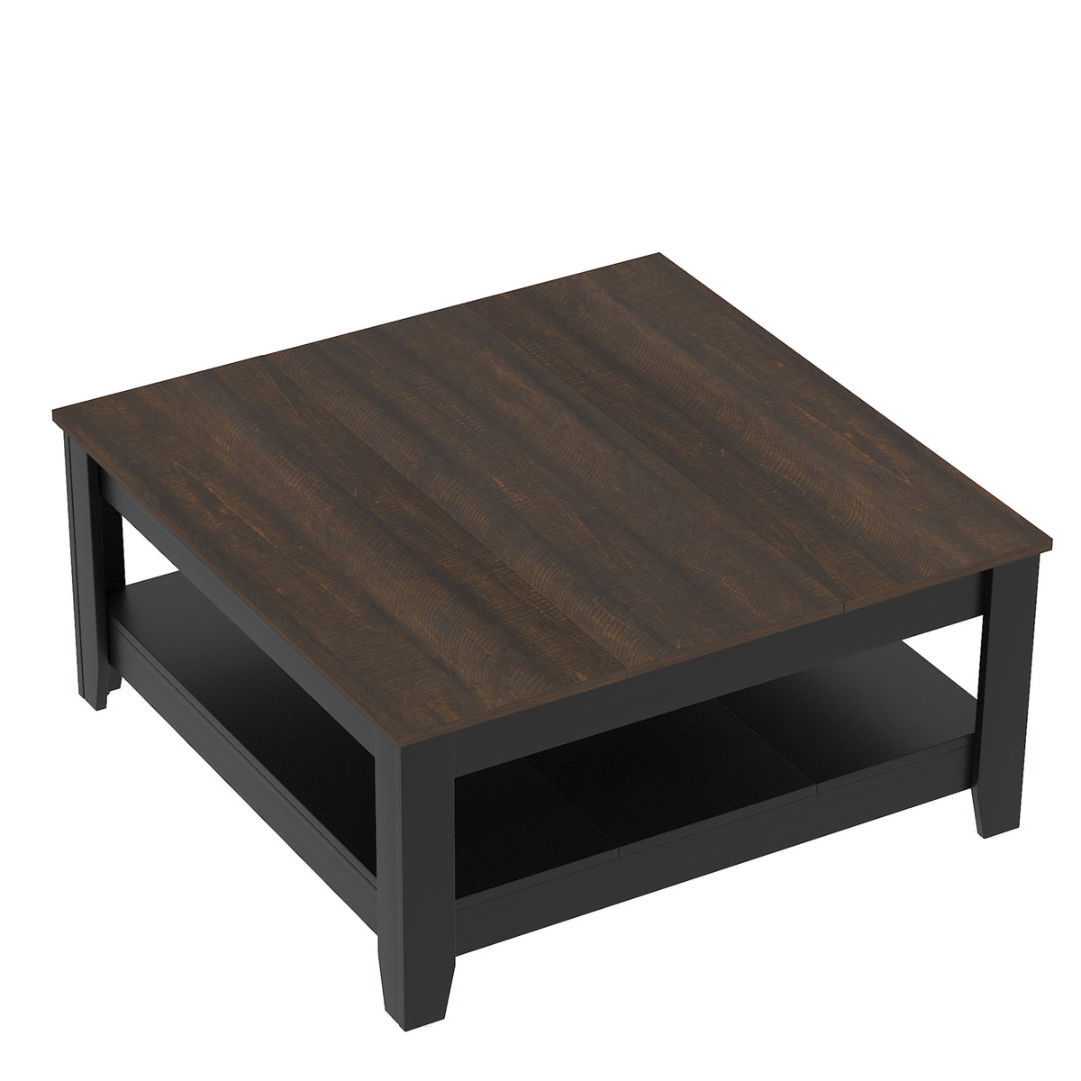 GALANO Coffee Table with Storage Shelf, 34.8" Square, 1-Piece