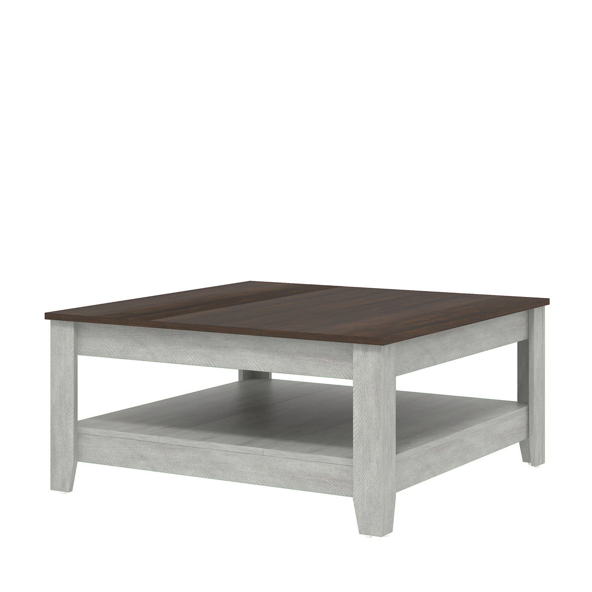 GALANO Coffee Table with Storage Shelf, 34.8" Square, 1-Piece