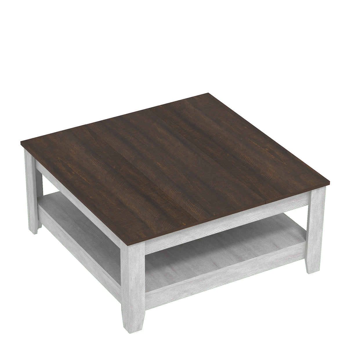 GALANO Coffee Table with Storage Shelf, 34.8" Square, 1-Piece
