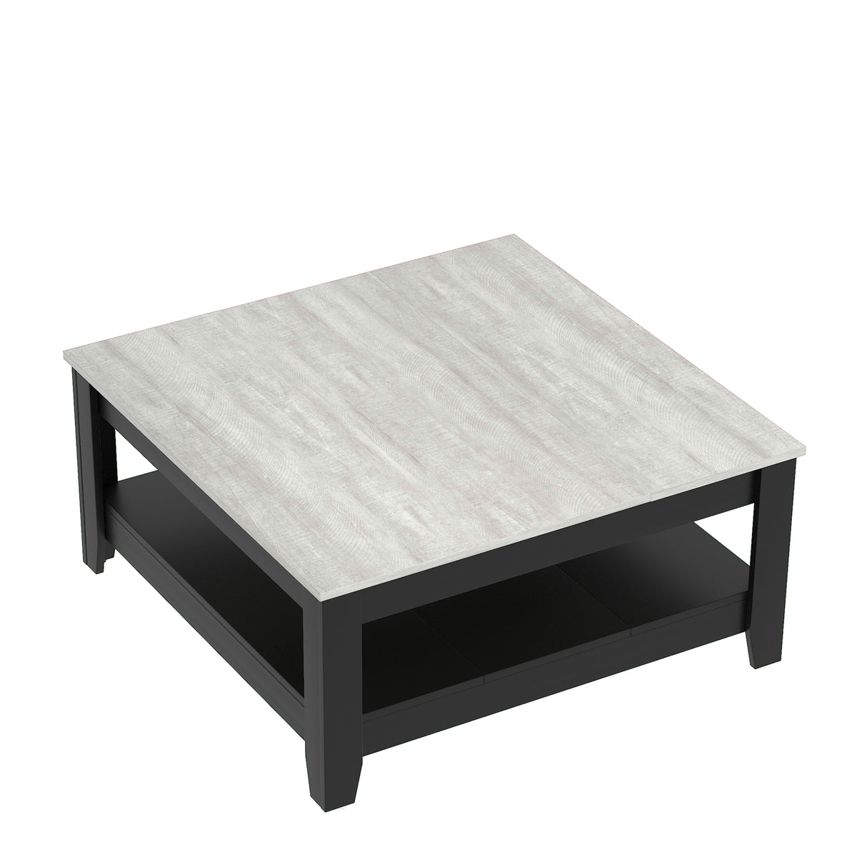 GALANO Coffee Table with Storage Shelf, 34.8" Square, 1-Piece