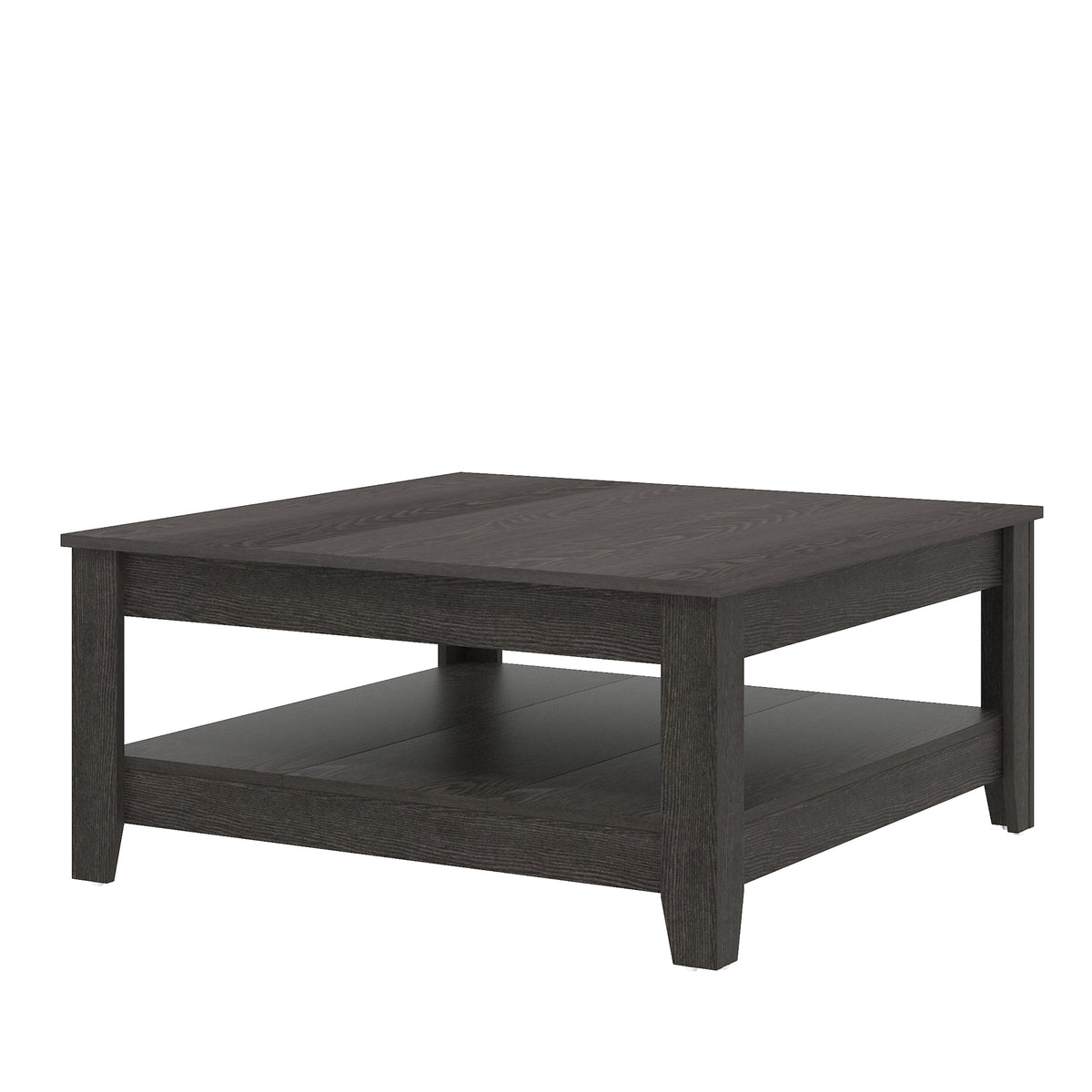 GALANO Coffee Table with Storage Shelf, 34.8" Square, 1-Piece