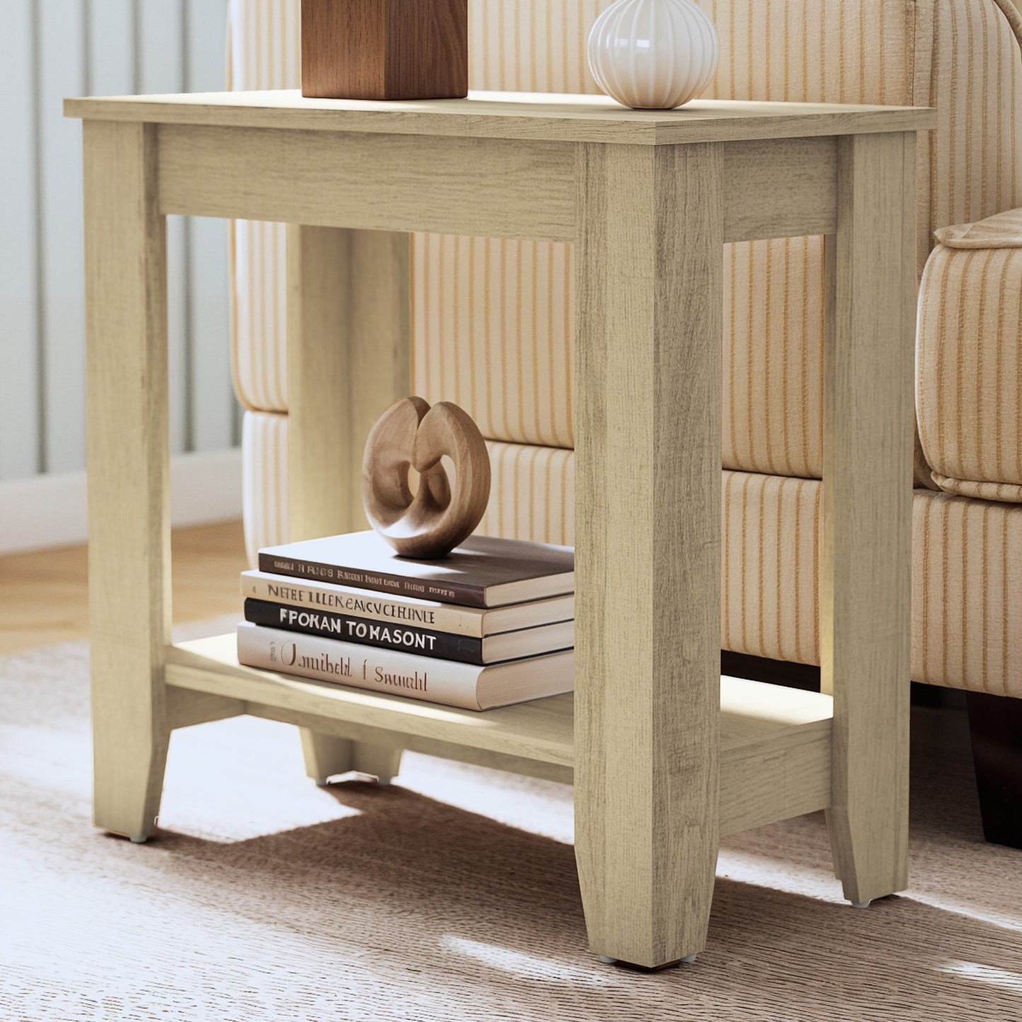Galano End Table with Drawer and Storage Shelf 23.4" W × 11.7" D × 22" H