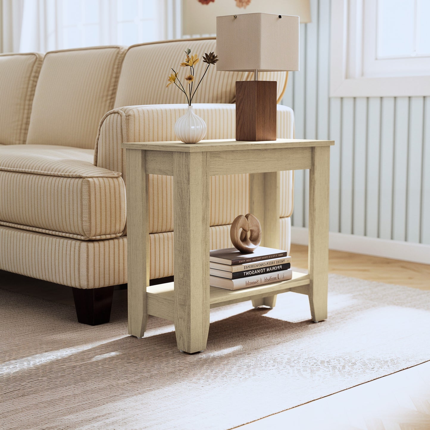 Galano End Table with Drawer and Storage Shelf 23.4" W × 11.7" D × 22" H