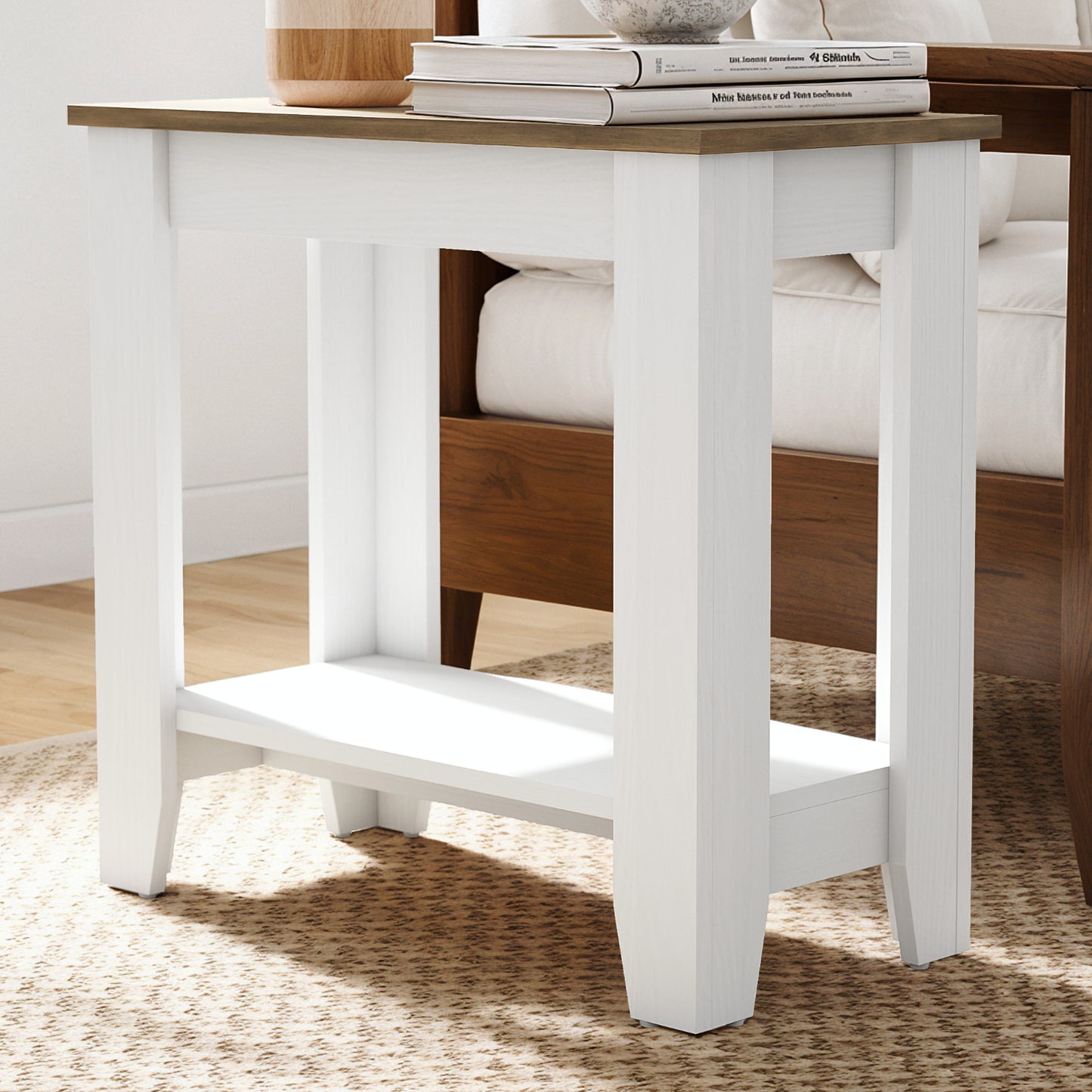 Galano End Table with Drawer and Storage Shelf 23.4" W × 11.7" D × 22" H