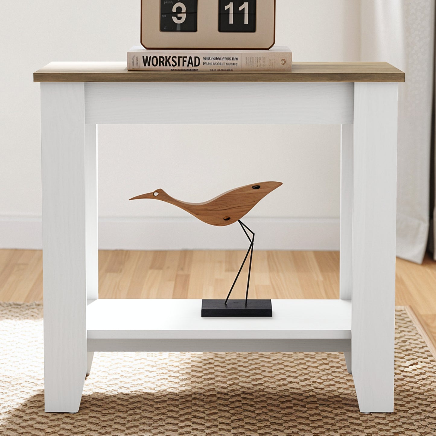 Galano End Table with Drawer and Storage Shelf 23.4" W × 11.7" D × 22" H