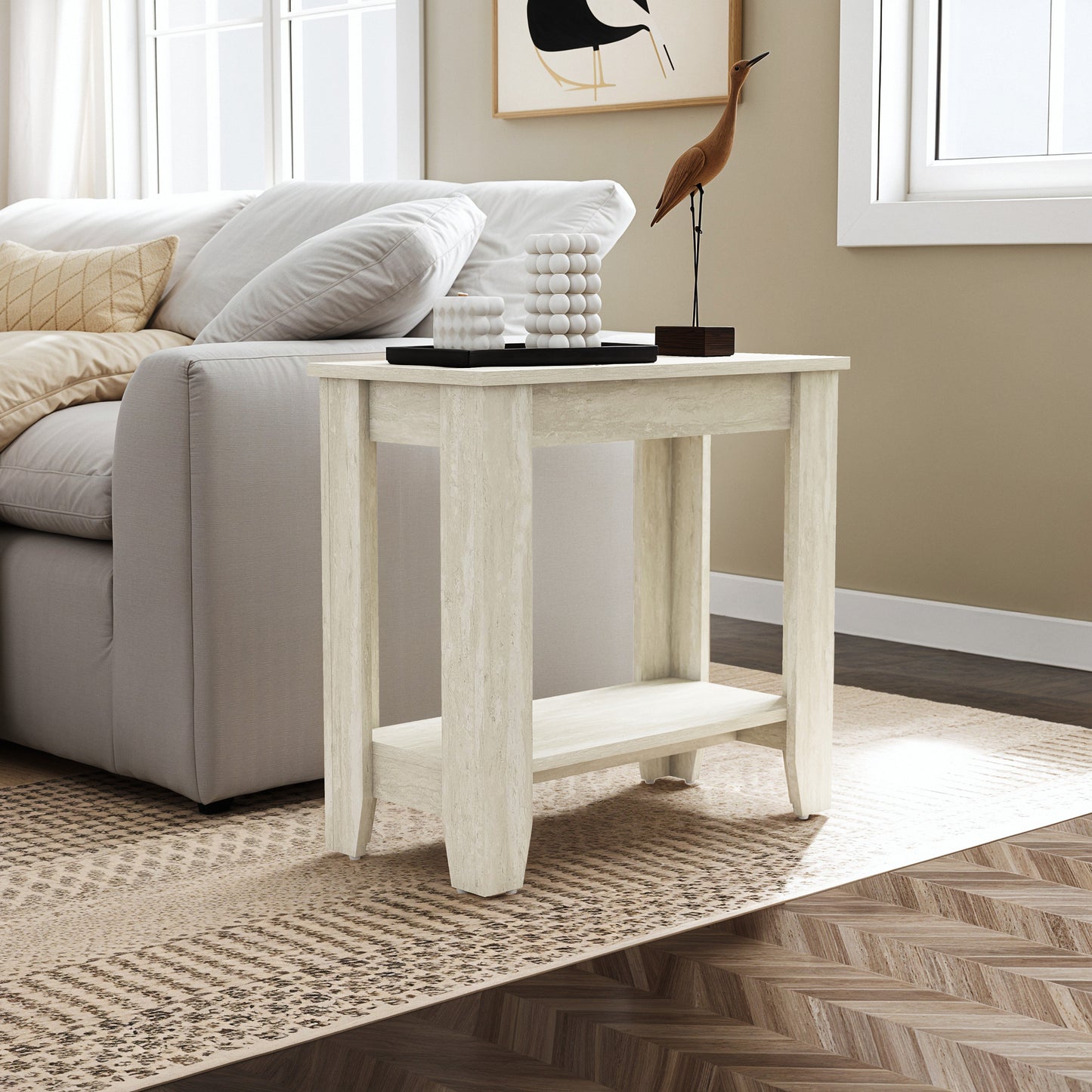 Galano End Table with Drawer and Storage Shelf 23.4" W × 11.7" D × 22" H