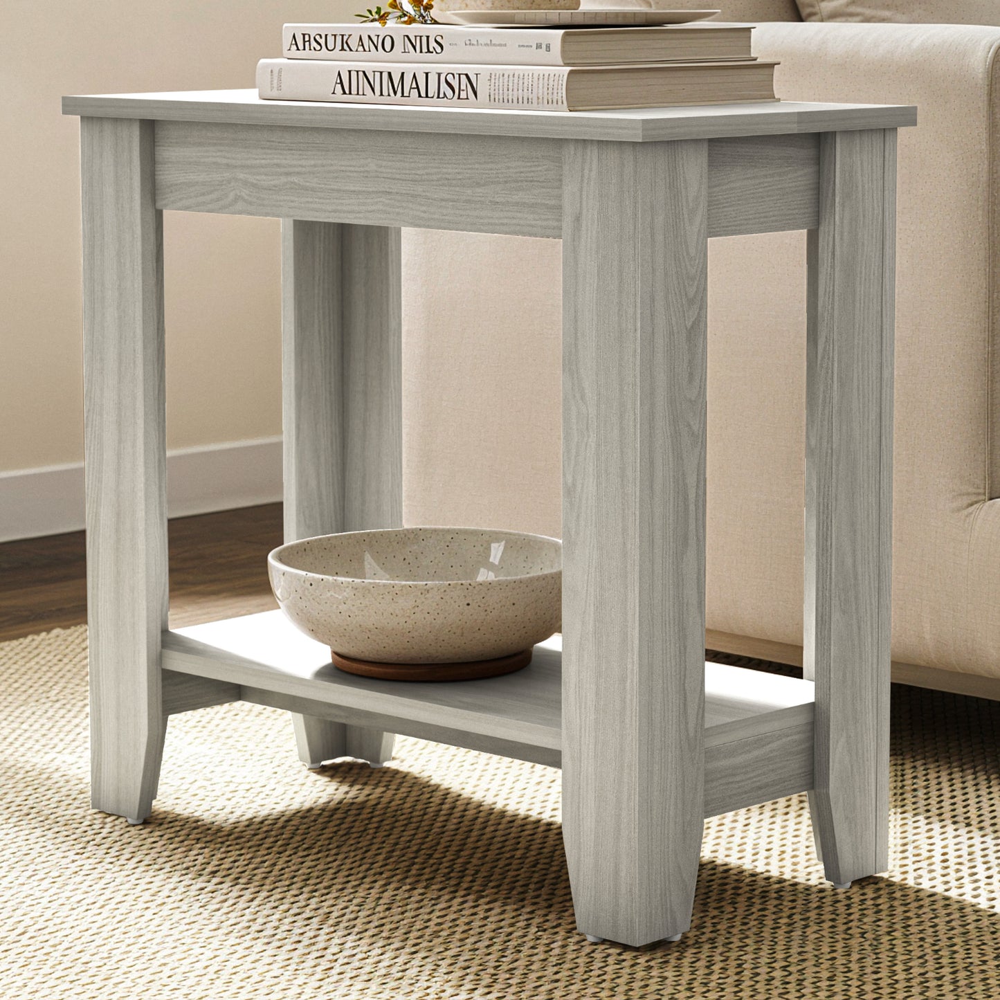 Galano End Table with Drawer and Storage Shelf 23.4" W × 11.7" D × 22" H