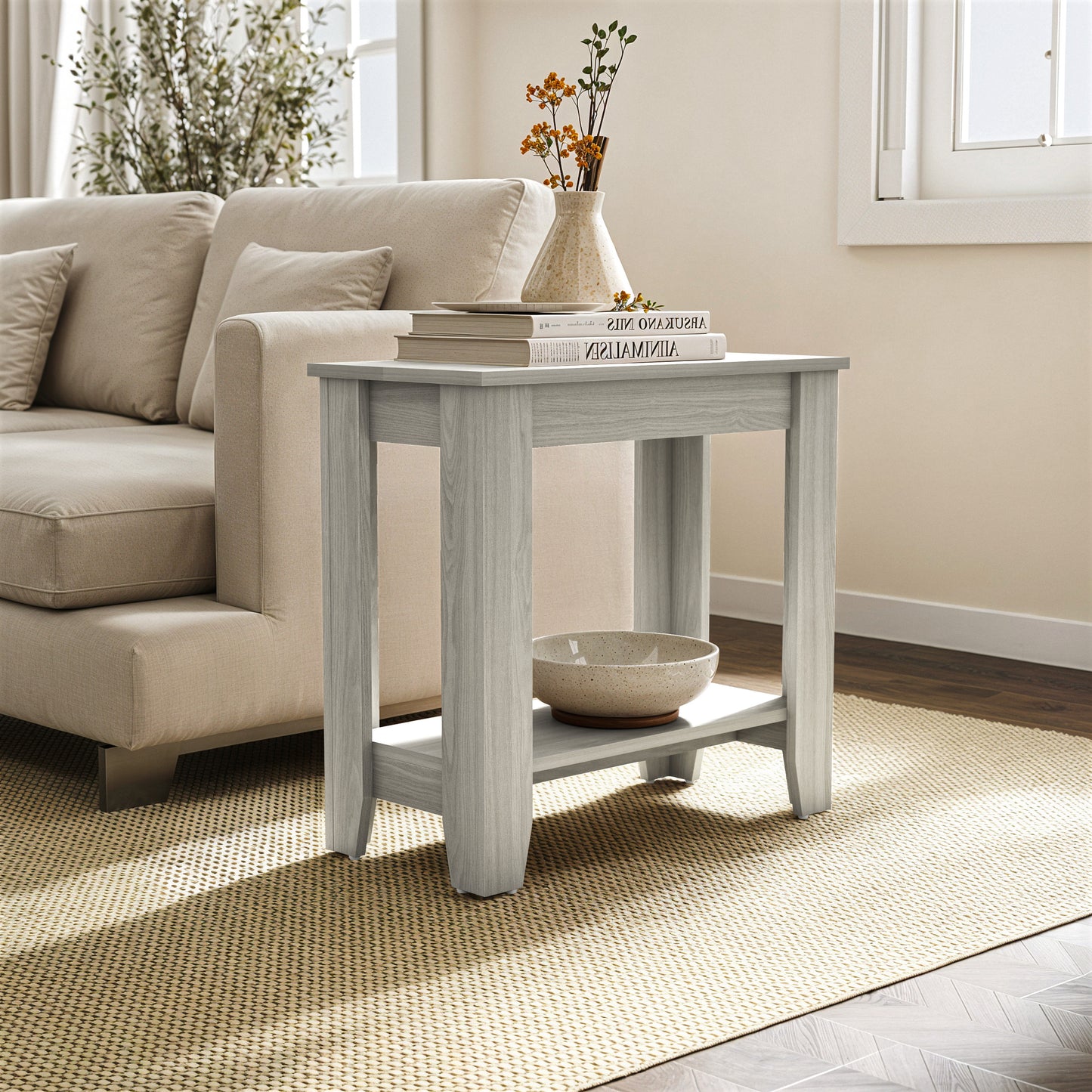 Galano End Table with Drawer and Storage Shelf 23.4" W × 11.7" D × 22" H