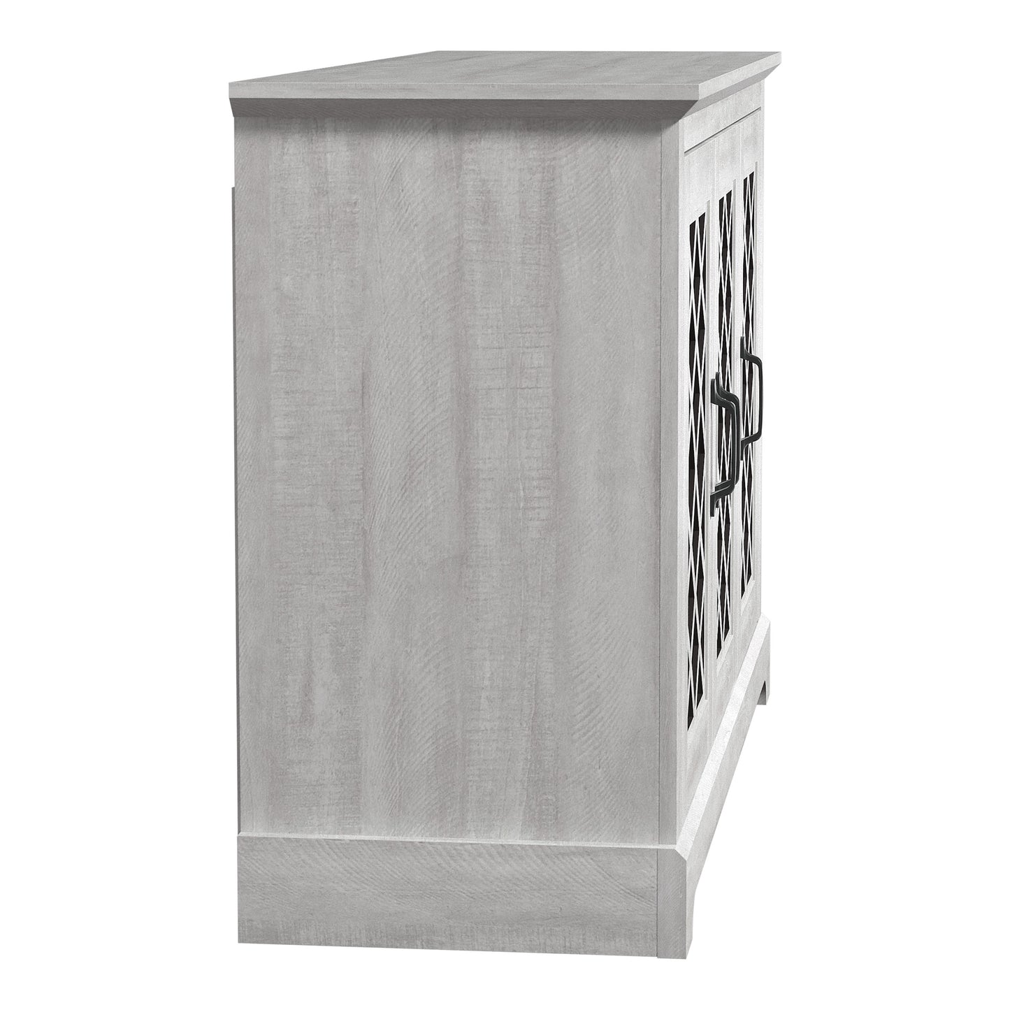 Galano 3-Door Sideboard with Mirrored Cut-Out Storage 45.7" W × 15.7" D × 29.3" H