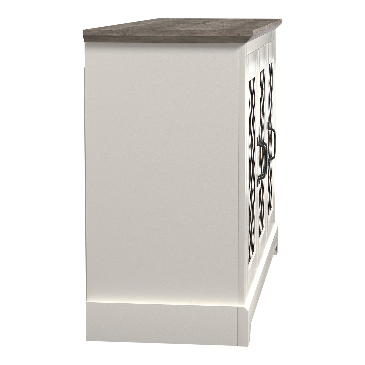 Galano 3-Door Sideboard with Mirrored Cut-Out Storage 45.7" W × 15.7" D × 29.3" H