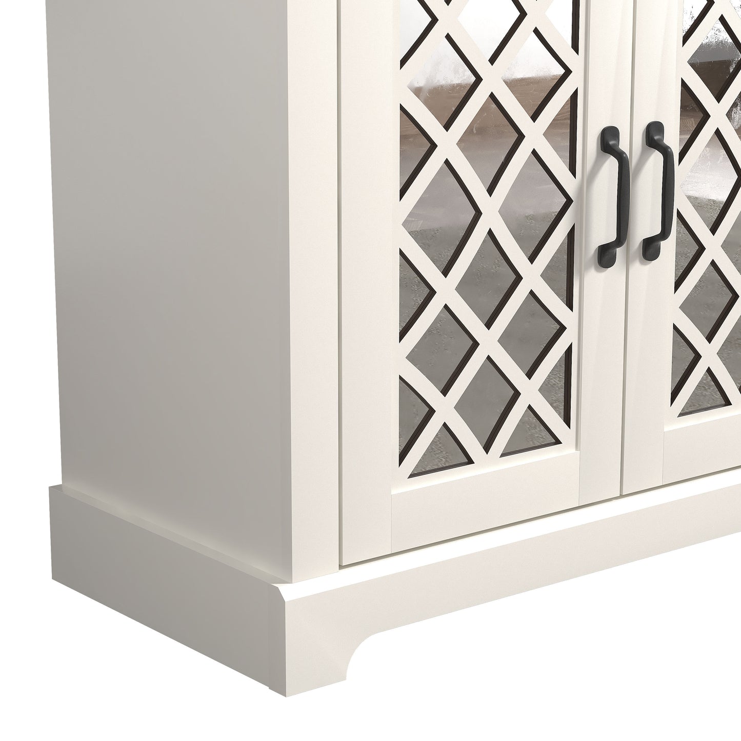 Galano 3-Door Sideboard with Mirrored Cut-Out Storage 45.7" W × 15.7" D × 29.3" H