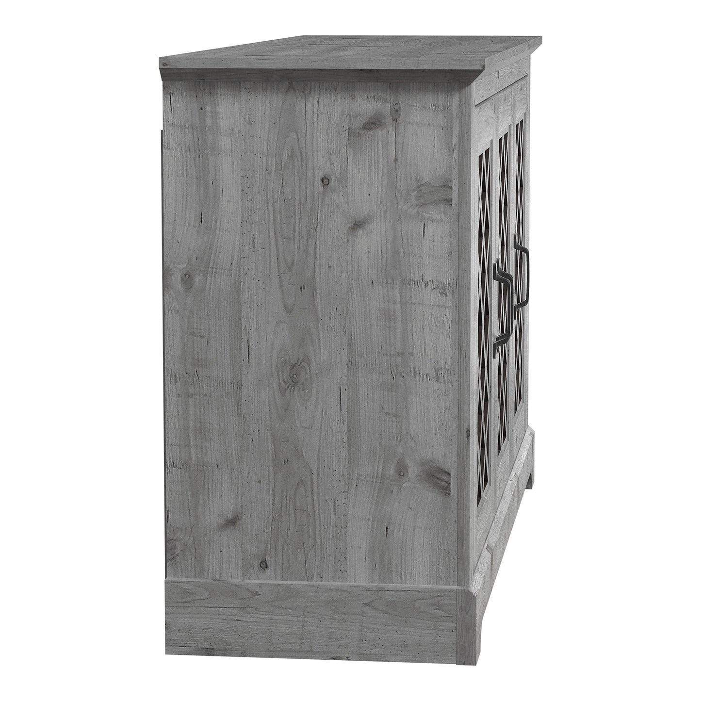Galano 3-Door Sideboard with Mirrored Cut-Out Storage 45.7" W × 15.7" D × 29.3" H
