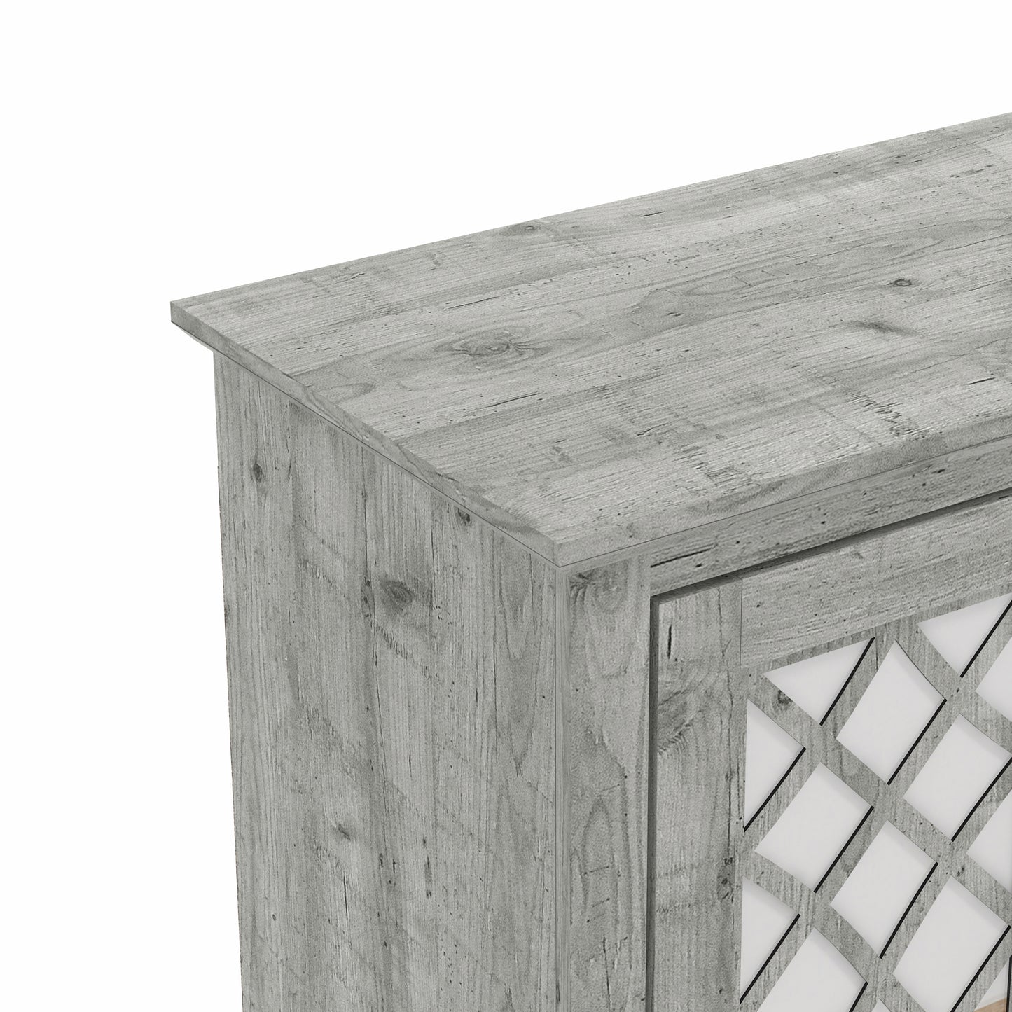 Galano Mirrored 4-Door TV Stand with Concealed Storage 68.2" W × 17.2" D × 29.3" H