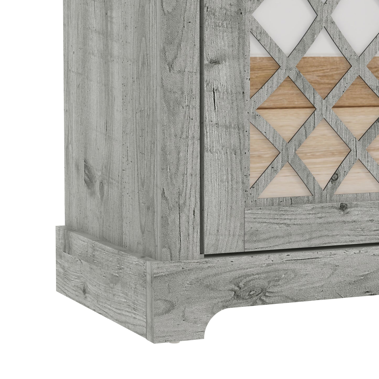 Galano Mirrored 4-Door TV Stand with Concealed Storage 68.2" W × 17.2" D × 29.3" H