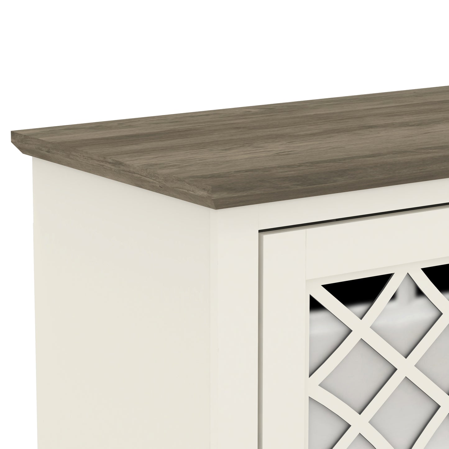 Galano Mirrored 4-Door TV Stand with Concealed Storage 59.6" W × 15.7" D × 29.3" H