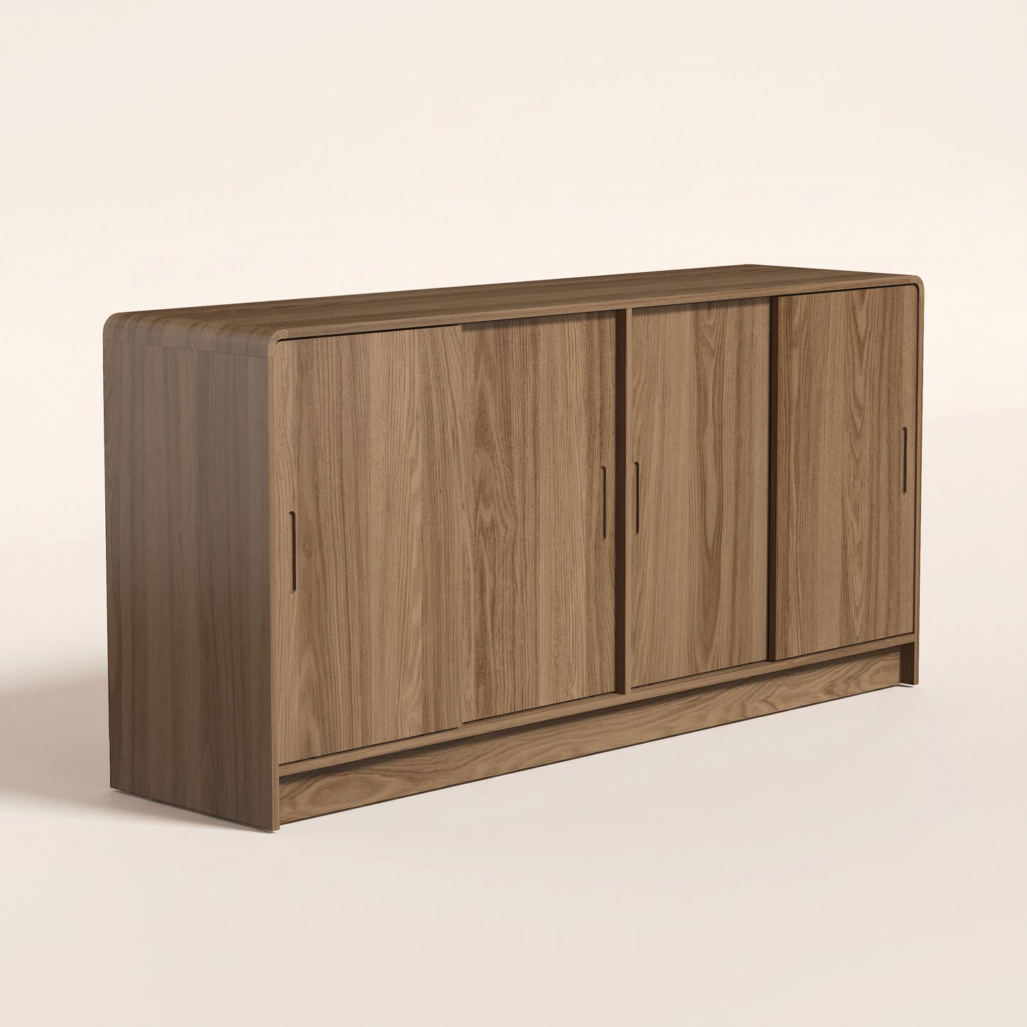 4-Door Sideboard with Sliding Doors, 60.7-Inch, Umber Oak