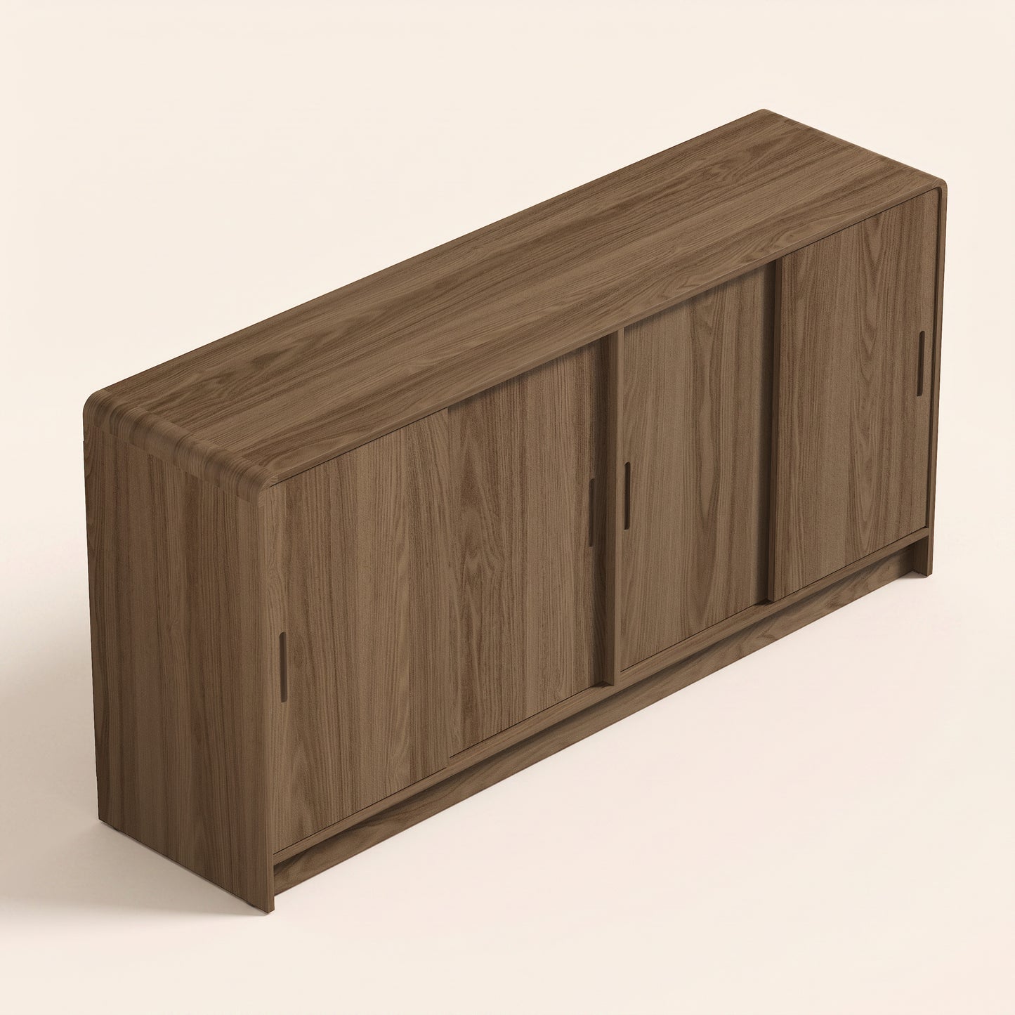 4-Door Sideboard with Sliding Doors, 60.7-Inch, Umber Oak