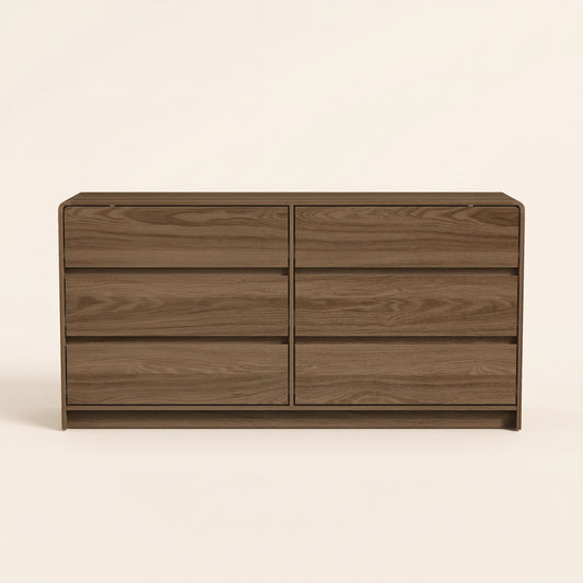 6-Drawer Dresser, 59-Inch Wide, Umber Oak