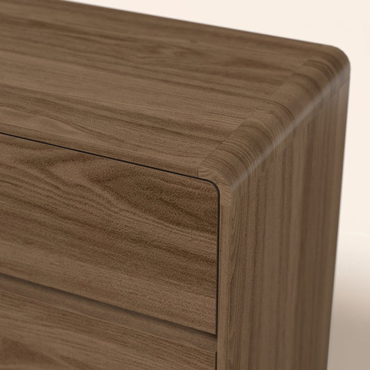 5-Drawer Chest with Rounded Corners, 1-Piece, Umber Oak