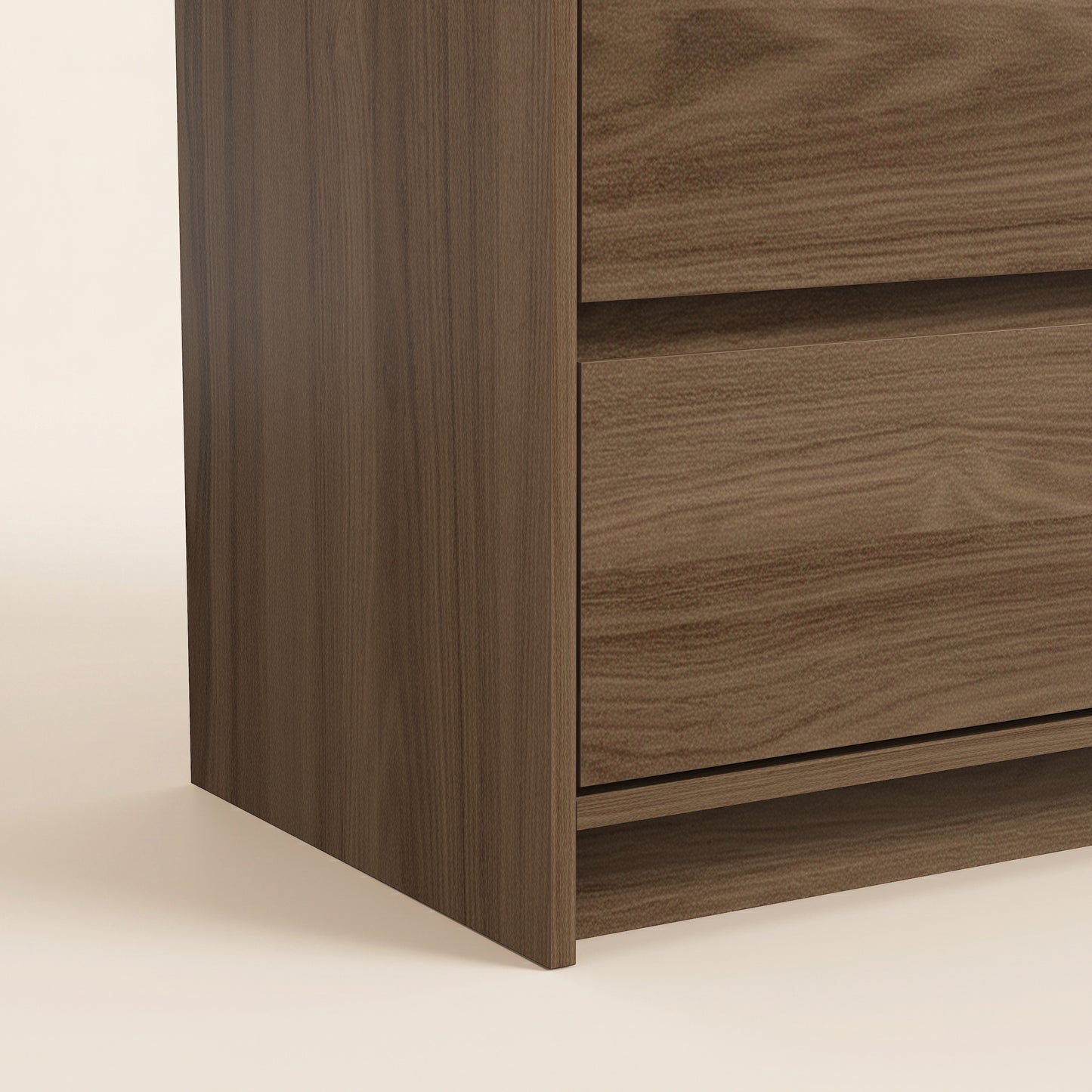 5-Drawer Chest with Rounded Corners, 1-Piece, Umber Oak