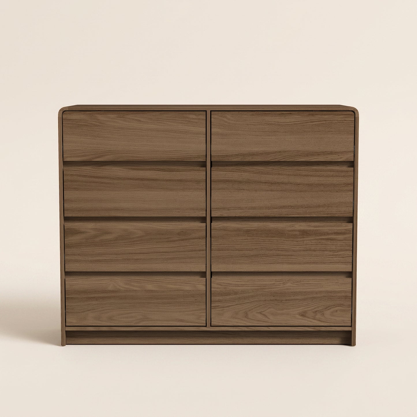 8-Drawer Dresser with Rounded Frame, 1-Piece, Umber Oak