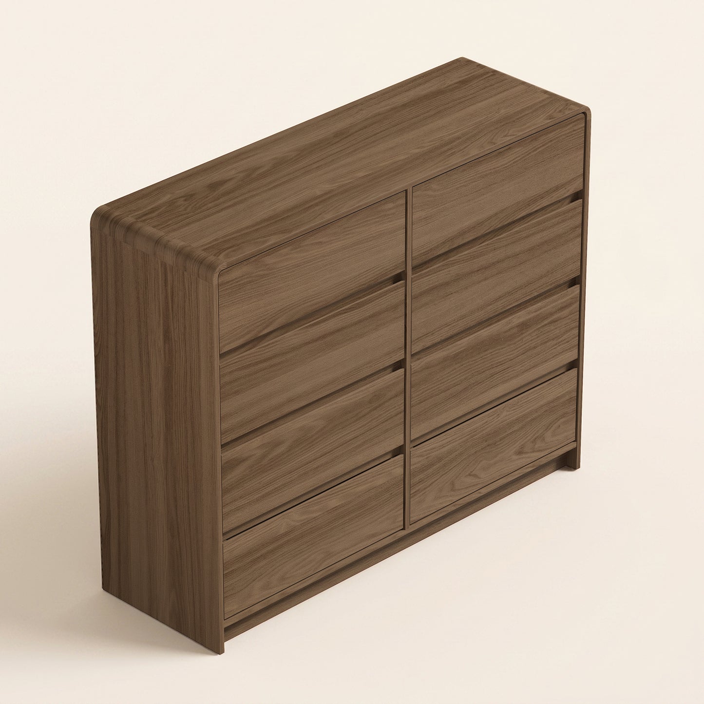 8-Drawer Dresser with Rounded Frame, 1-Piece, Umber Oak