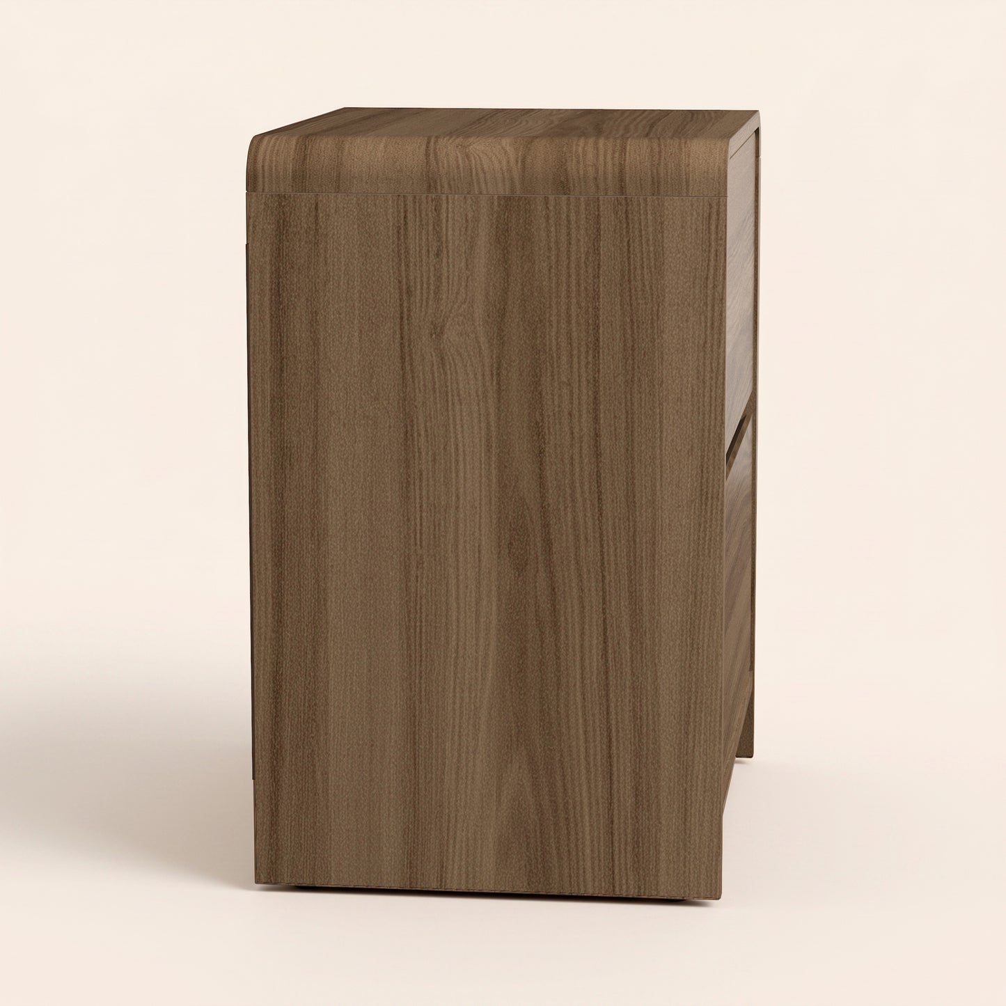 2-Drawer Nightstand Set of 2 with Rounded Edges, Umber Oak