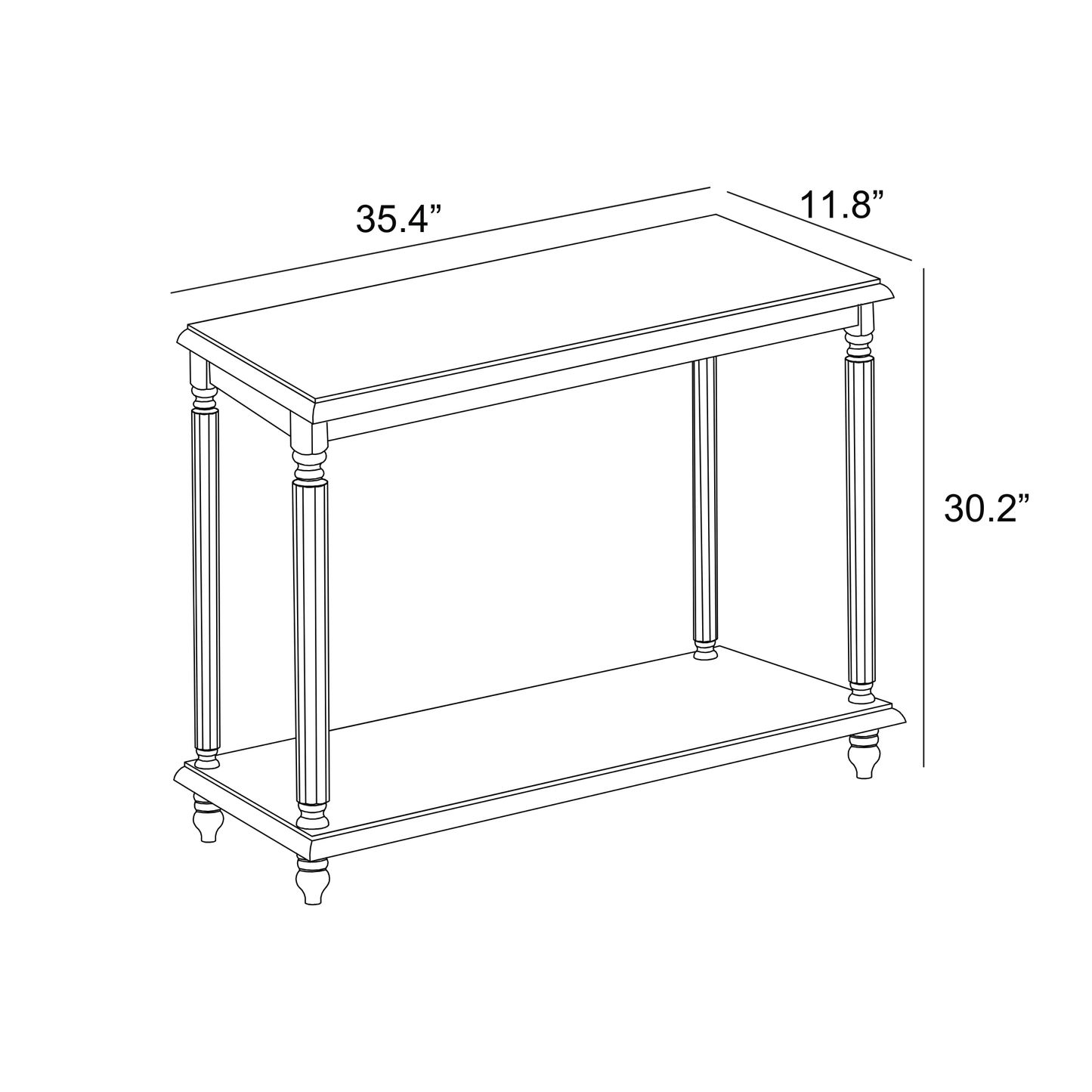 Galano Wood 2-Tier Farmhouse Console Table 35.4" W × 11.8" D × 30.2" H