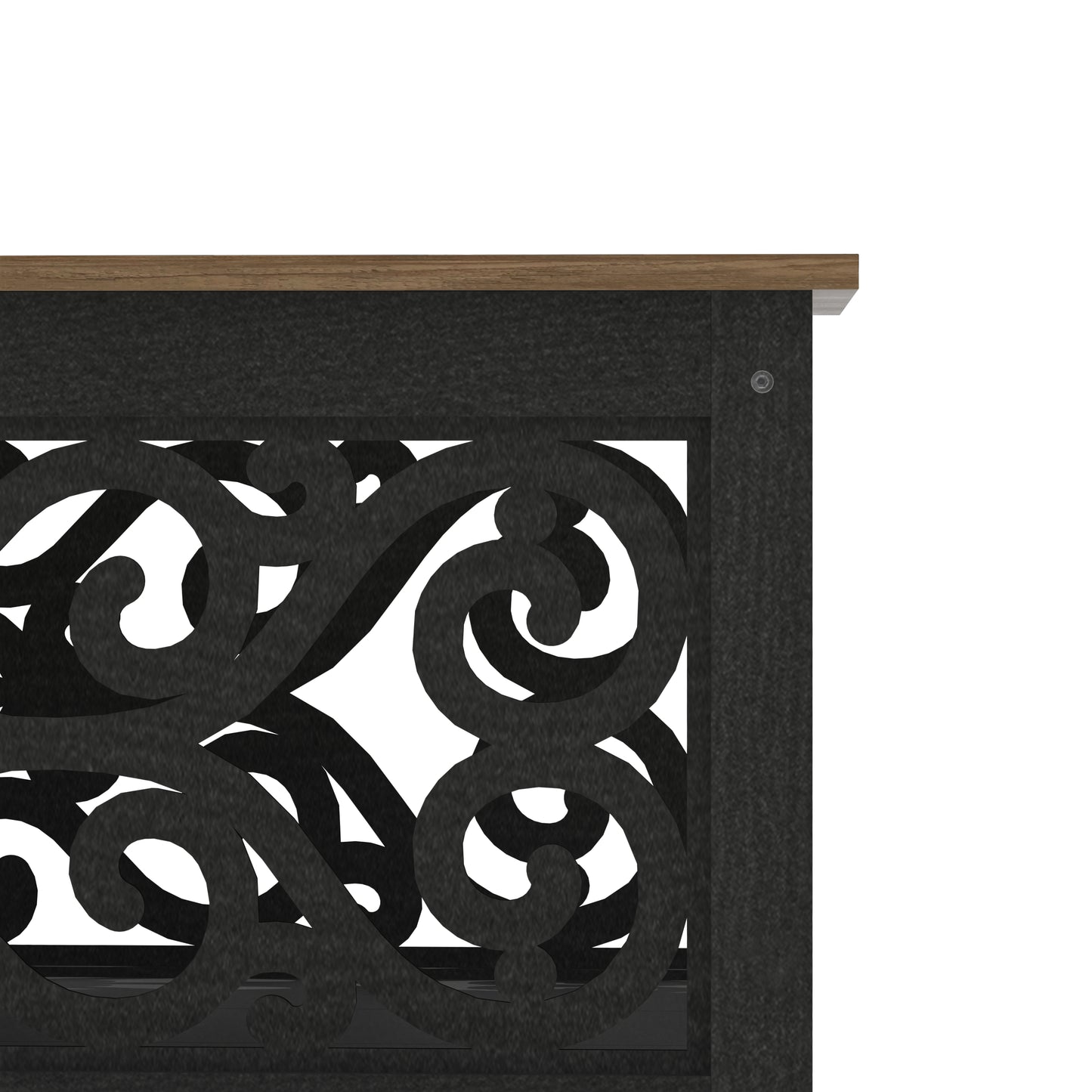 Galano Square Coffee Table with Decorative Cut-Out Panels and Lower Shelf 34.9" W x 34.9" D x 17.1" H
