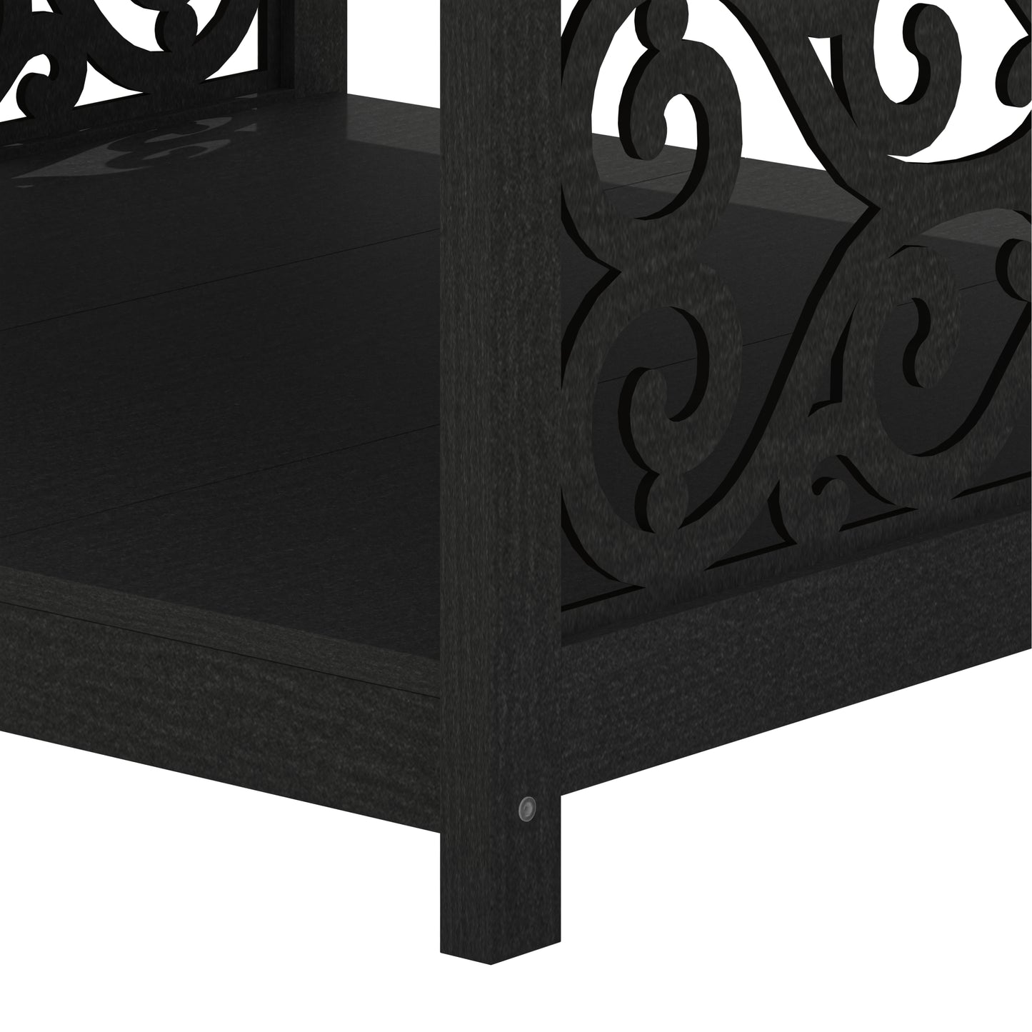 Galano Square Coffee Table with Decorative Cut-Out Panels and Lower Shelf 34.9" W x 34.9" D x 17.1" H