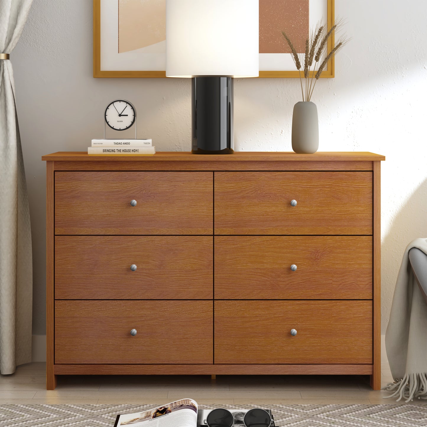 Galano 6 Drawer Standard Dresser with Manufactured Wood Construction 47.2" W